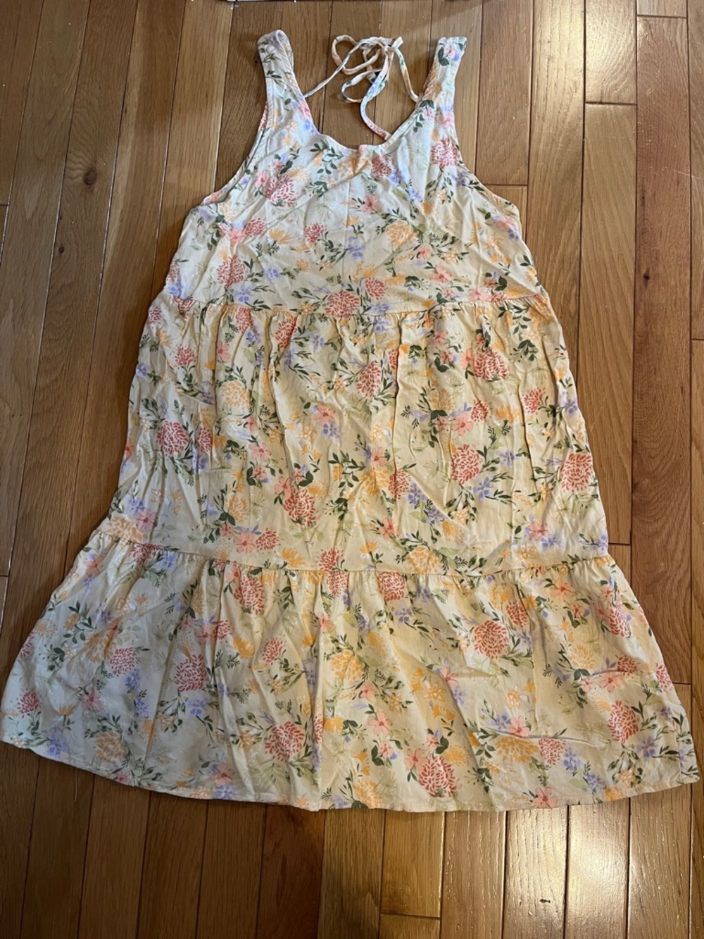 Wild Skye butter yellow and floral print mini dress